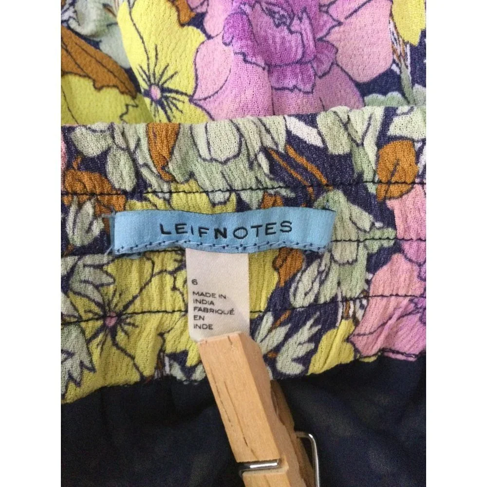 Anthropologie Leifnotes Floral Flounced Pull-On Petunia Mini Skirt Lined Size 6